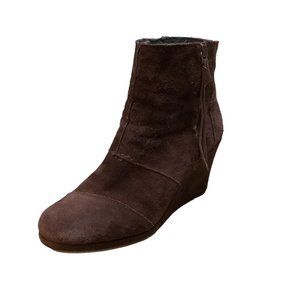 Toms Dark Brown Suede Booties
